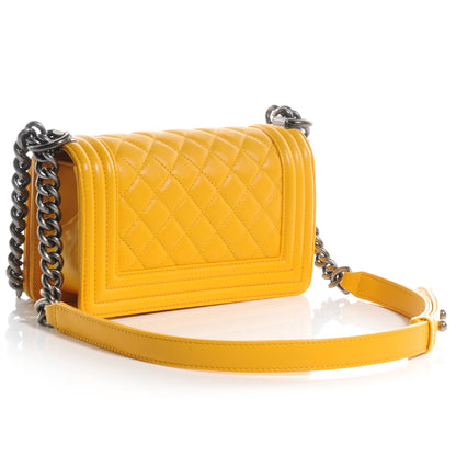 Chanel Lambskin Quilted Small Boy Flap Yellow 3 of 8