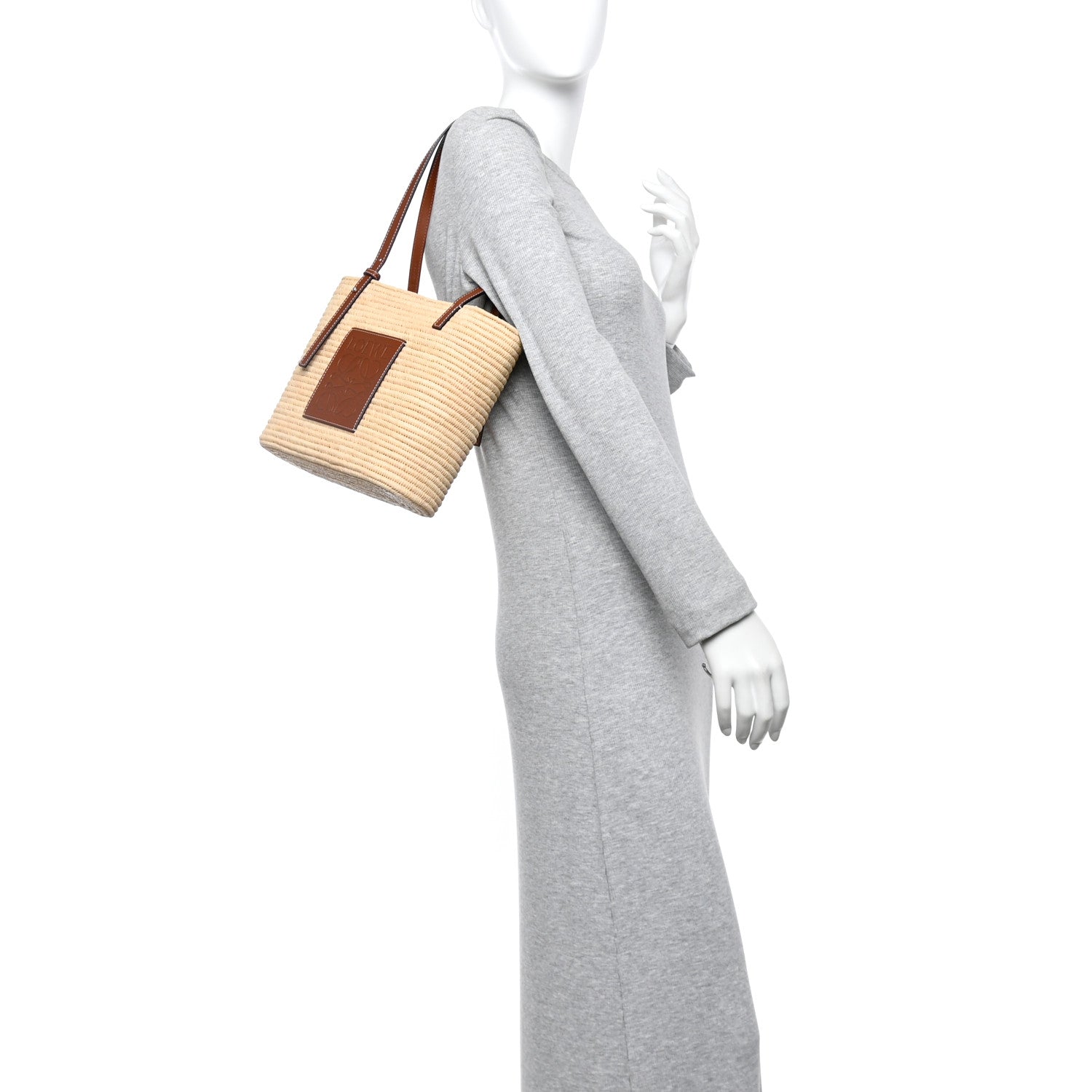 Loewe Raffia Small Square Basket Tote Bag Natural Tan 2 of 9