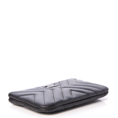 Chanel Calfskin Chevron Quilted Tassel Small Cosmetic Case Black 4 of 8