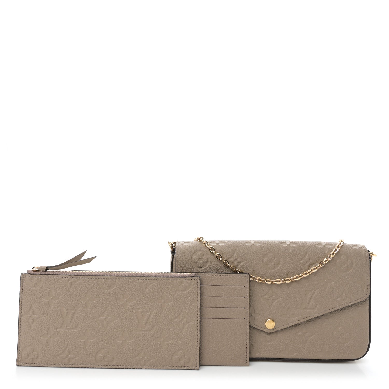 Louis Vuitton Empreinte Pochette Felicie Chain Wallet Tourterelle 3 of 11