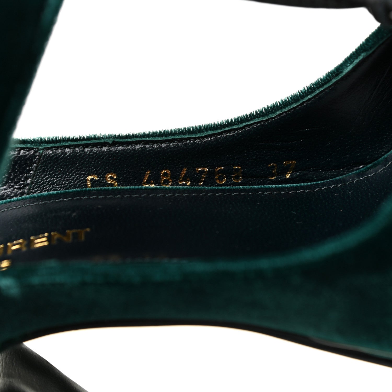 Saint Laurent Velluto Master Lace Up Tribute 105 Platform Sandals 37 Green 12 of 13