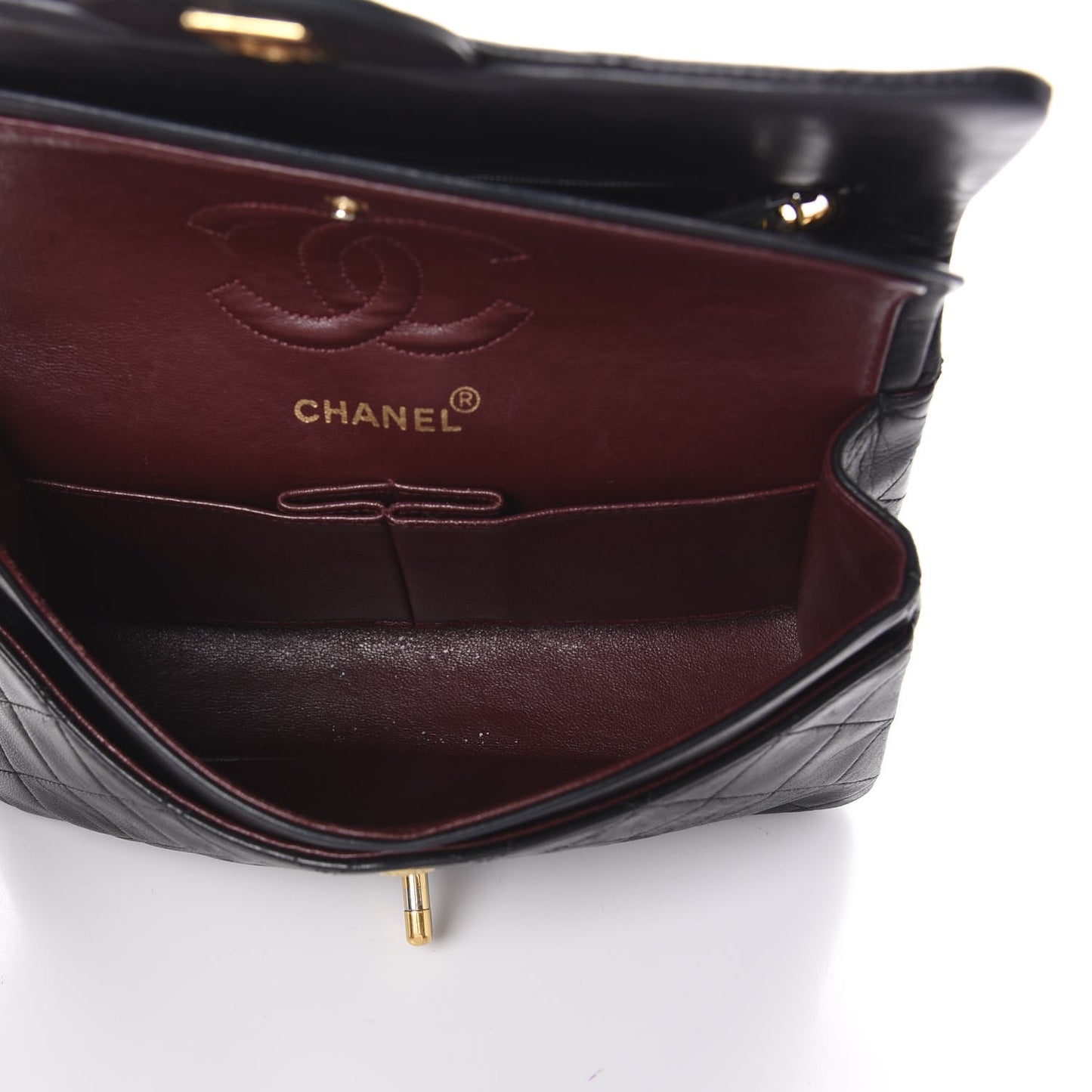 Lambskin Quilted Small Double Flap Black