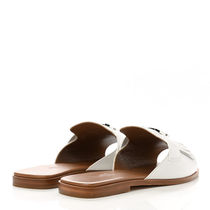 Hermes Calfskin Auteuil Sandals 40 White 4 of 8