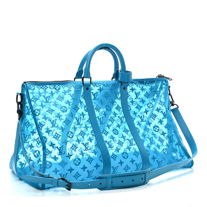 Louis Vuitton Monogram See Through Keepall Triangle Bandouliere 50 Turquoise 3 of 9