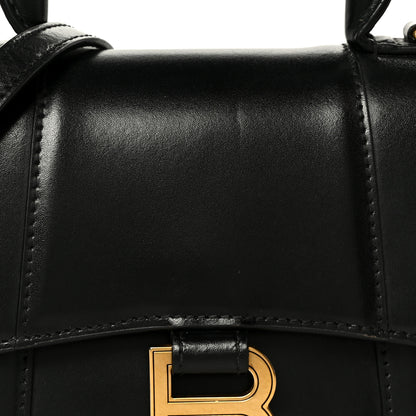 Balenciaga Shiny Box Calfskin Hourglass Top Handle Bag XS Black 8 of 11