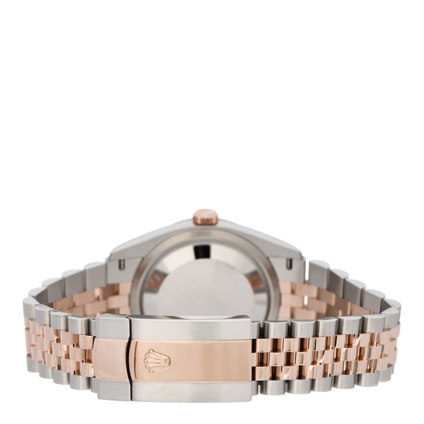 Stainless Steel 18K Everose Gold 36mm Oyster Perpetual Datejust Watch Silver Fluted 126231