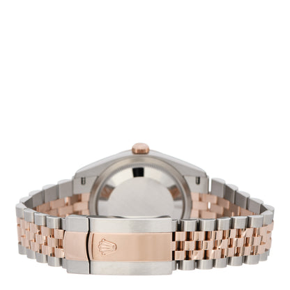 Rolex Stainless Steel 18K Everose Gold 36mm Oyster Perpetual Datejust Watch Silver Fluted 126231 3 of 5