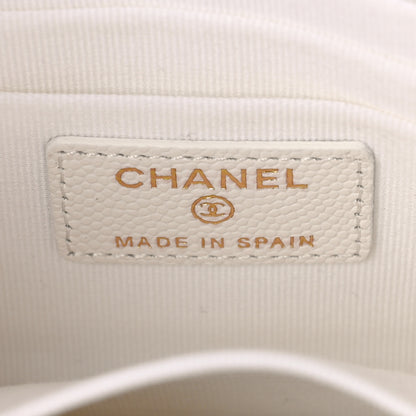 Chanel Caviar Quilted Cosmetic Case White 6 of 10