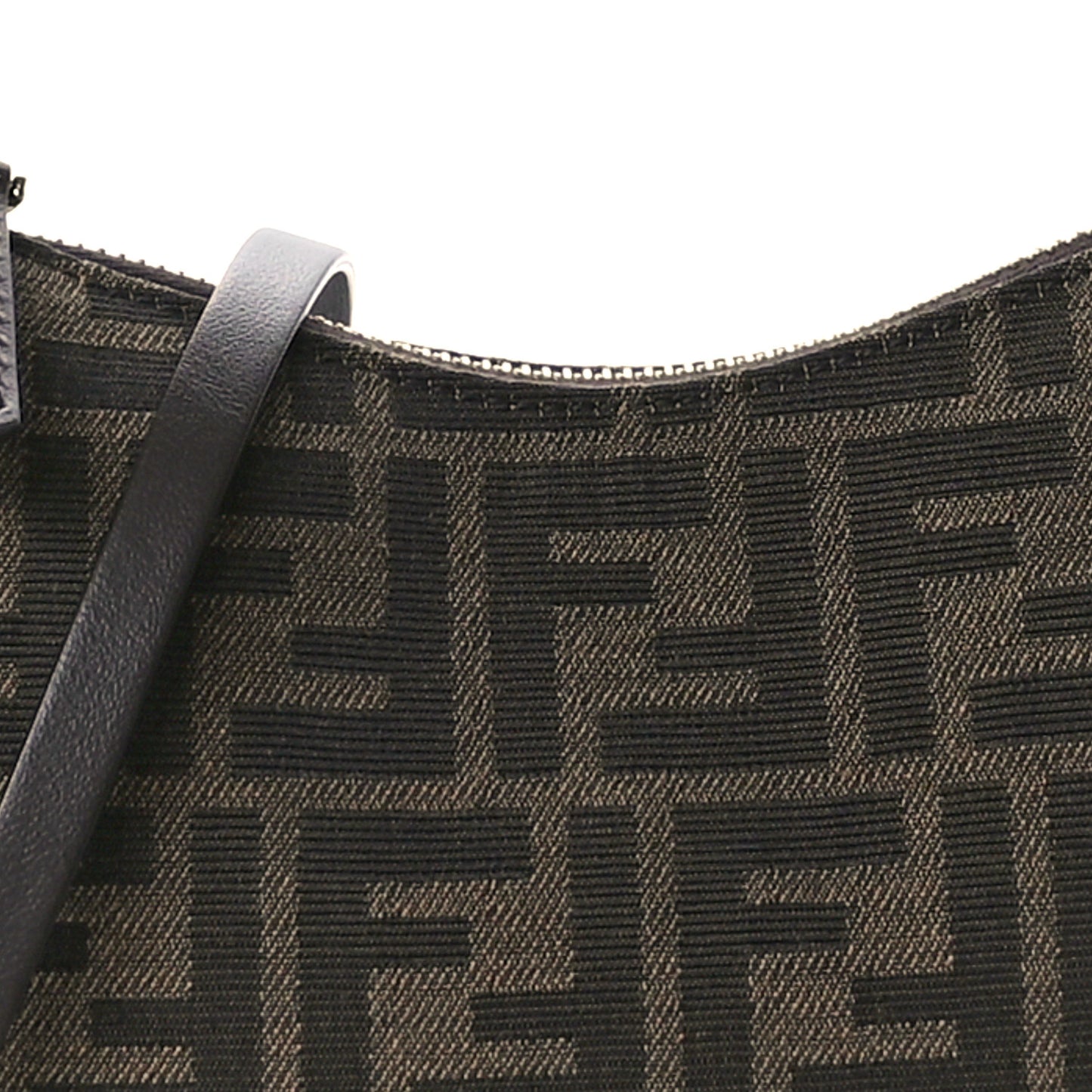 Fabric Jacquard Vitello Grace FF 1974 Mini Fendigraphy Hobo Bag Tobacco Moro Ebano