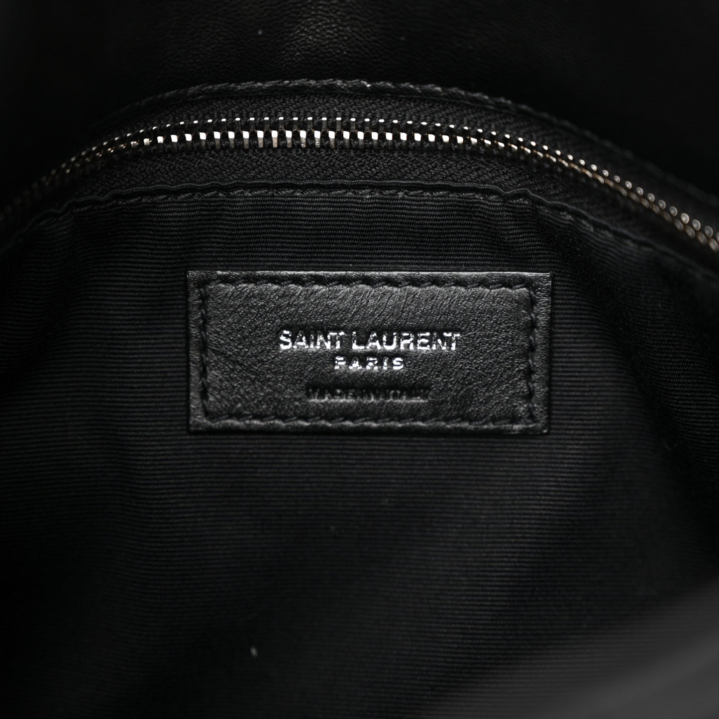 Lambskin Quilted Small Loulou Puffer Monogram Chain Satchel Black