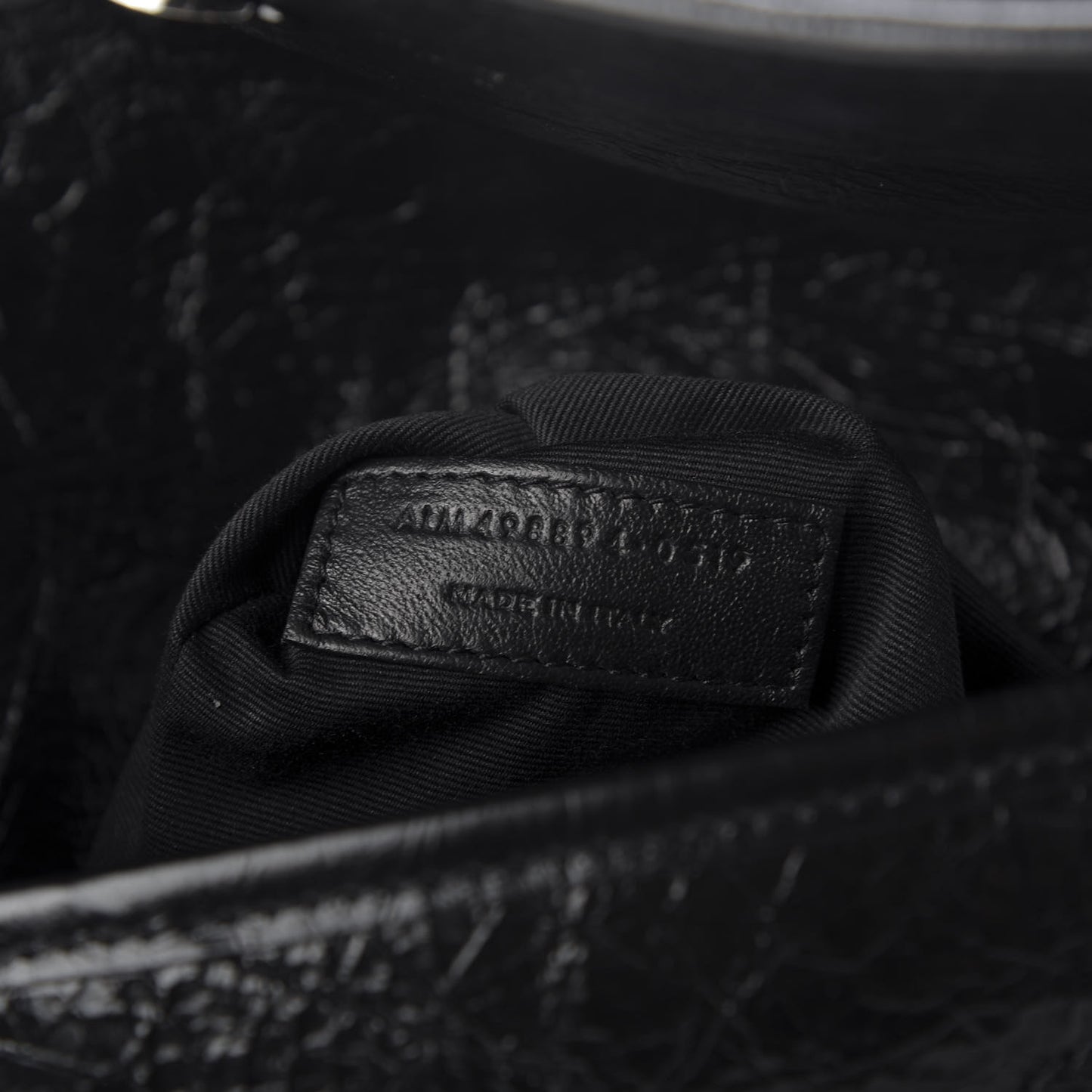 Crinkled Calfskin Matelasse Monogram Medium Niki Chain Satchel Black