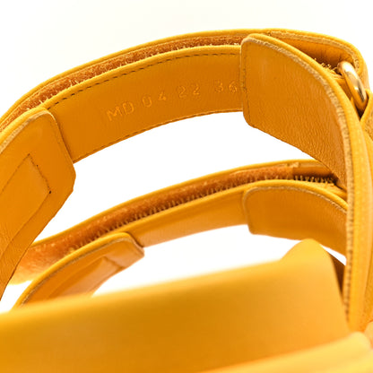 Christian Dior Lambskin Dioract 10mm Slide Sandals 36.5 Amber Yellow 9 of 10