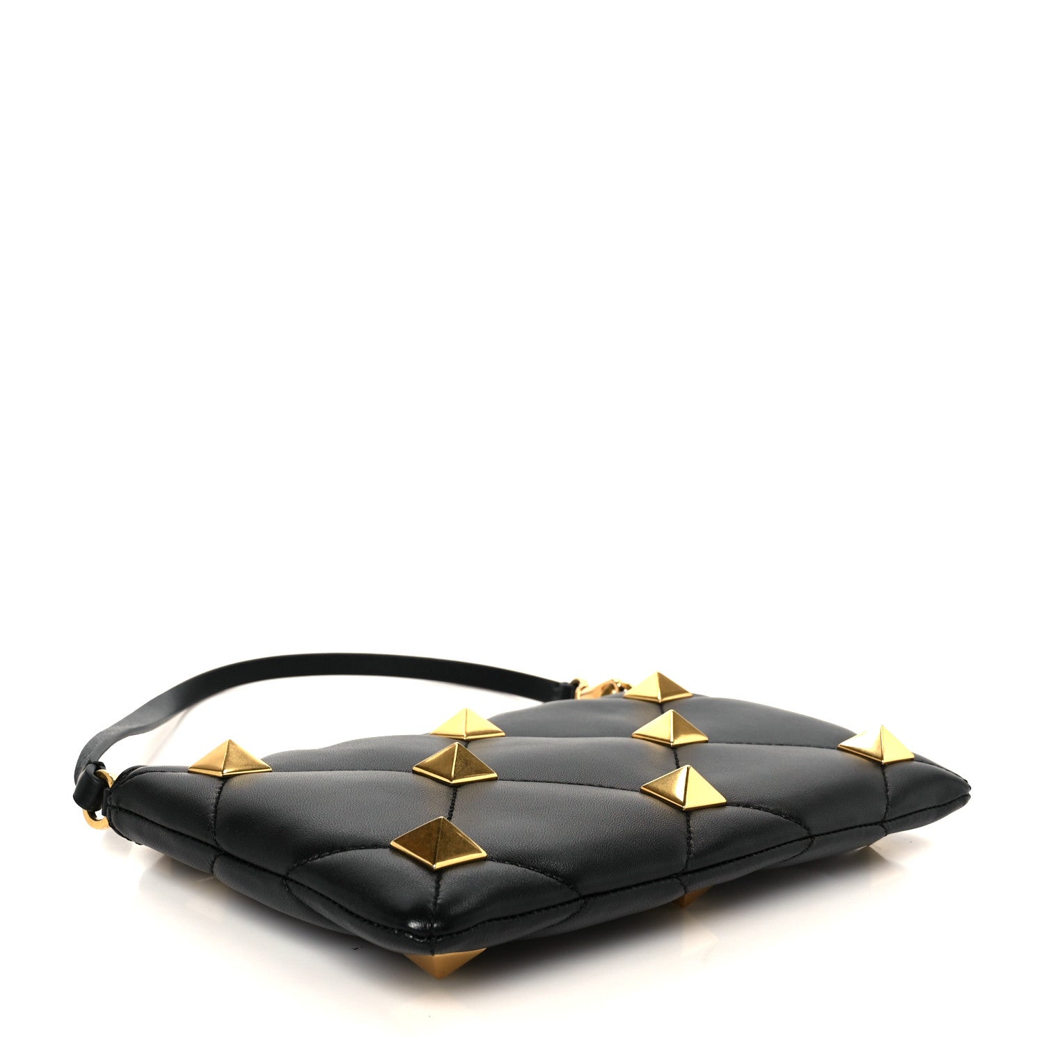 Valentino Garavani Nappa Quilted Roman Stud Zip Pouch Black 4 of 10