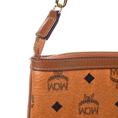 MCM Visetos Liz Shopper Tote Pouch Cognac 9 of 14