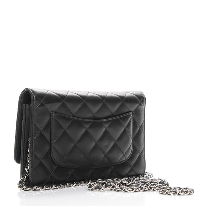 Chanel Lambskin Quilted Wallet On Chain WOC Black 3 of 9