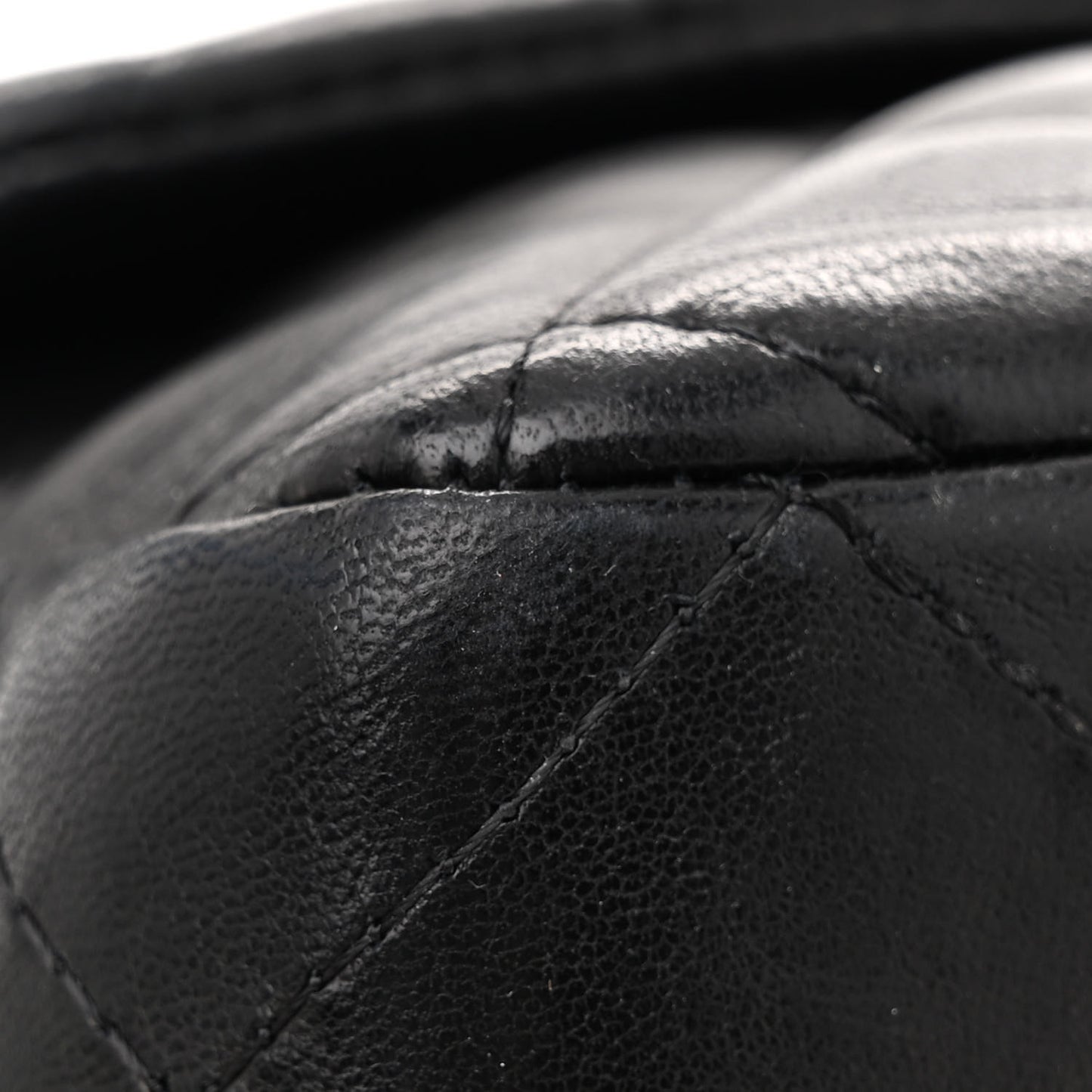 Lambskin Quilted Jumbo Single Flap Black