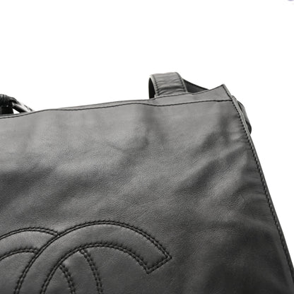 Chanel Lambskin CC Stitched Logo Tote Black 11 of 12