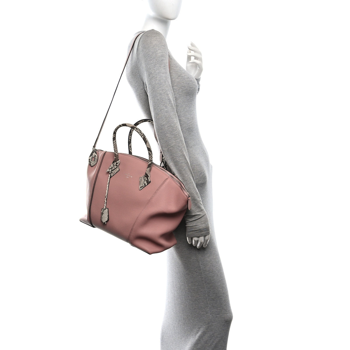 Veau Cachemire Snakeskin Soft Lockit MM Magnolia