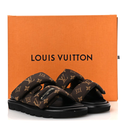 Louis Vuitton Nylon Monogram LV Pool Pillow Flat Comfort Mule 37 Cacao Brown 37 Cacao Brown 14 of 14