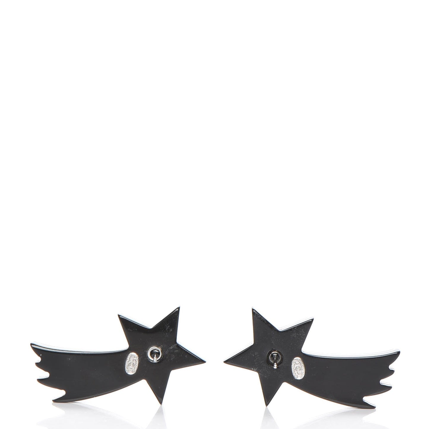 Resin Crystal CC Shooting Star Earrings Silver Purple