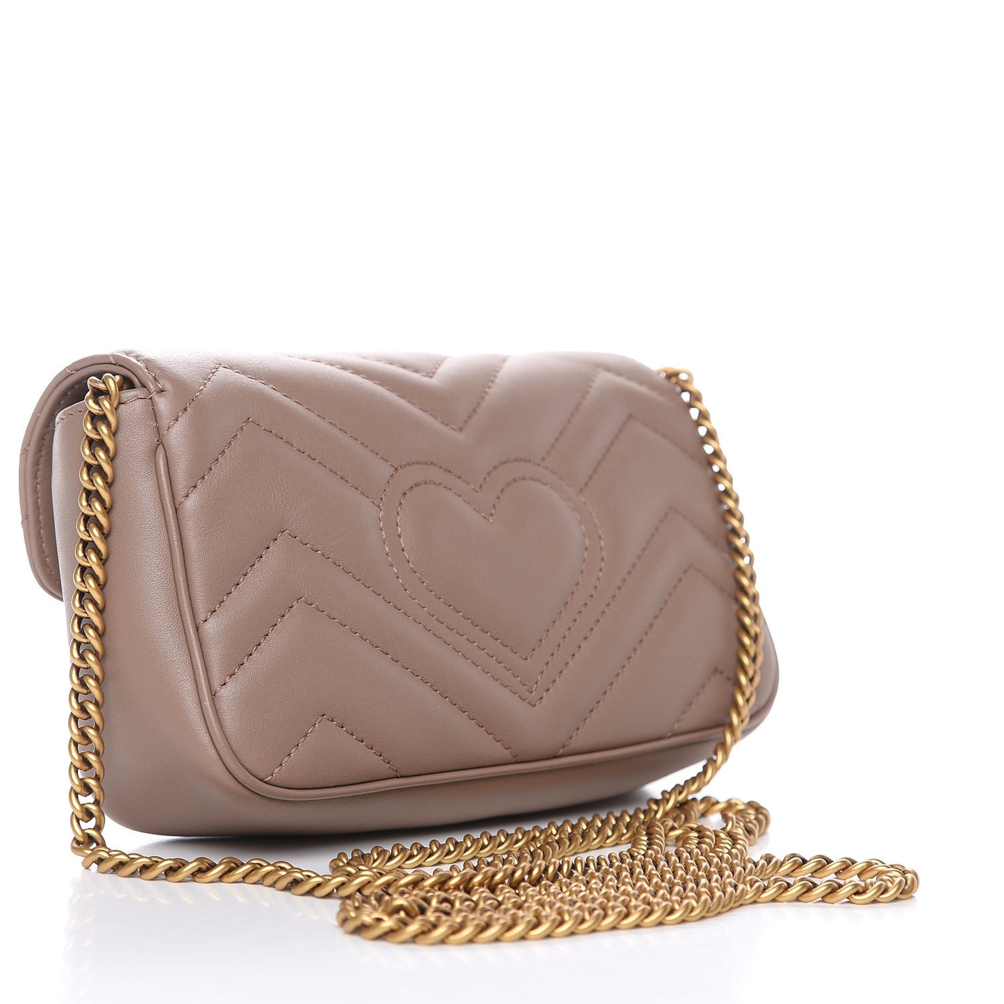 Calfskin Matelasse Super Mini GG Marmont Shoulder Bag Porcelain Rose