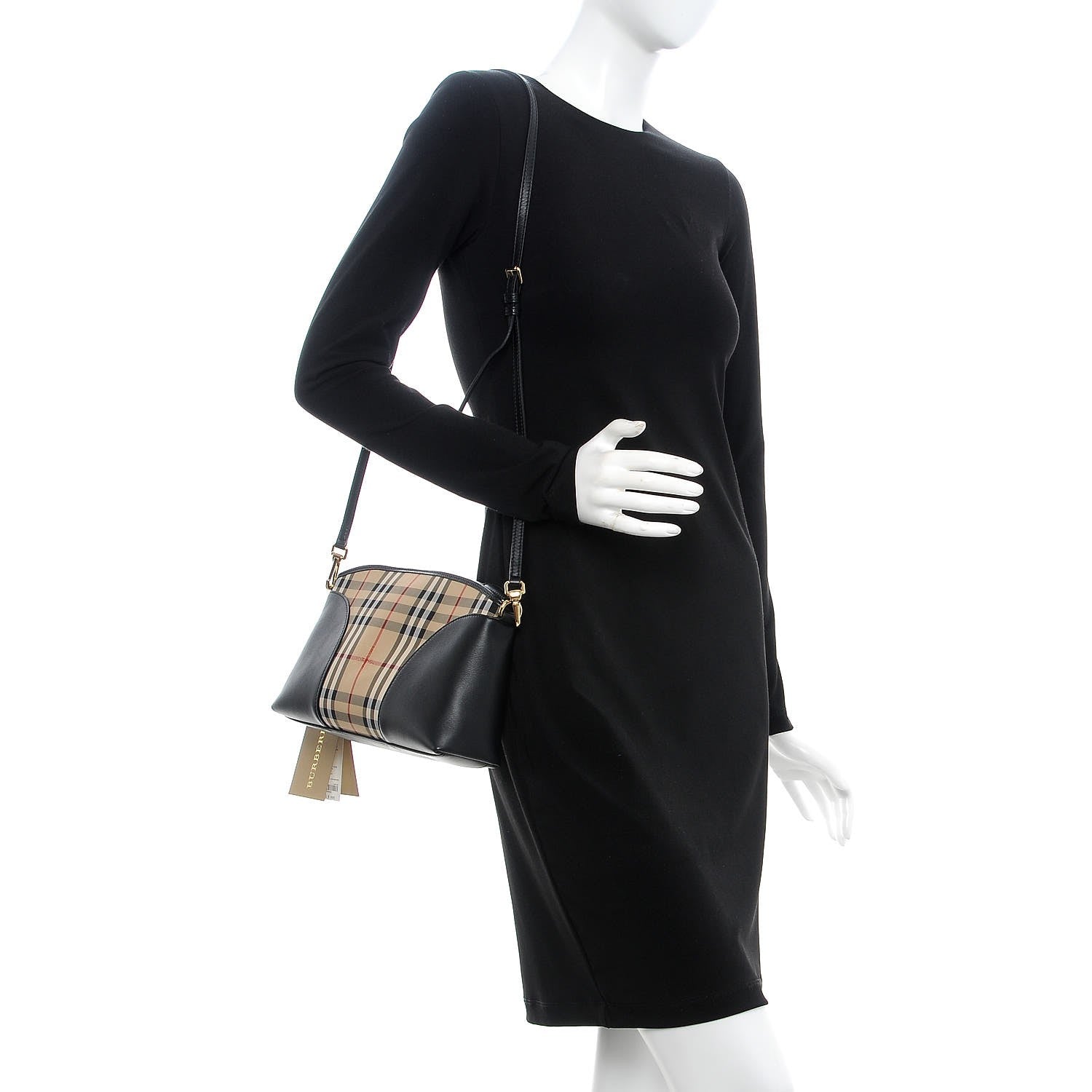 Burberry Horseferry Check Small Chichester Crossbody Clutch Bag Black 2 of 8