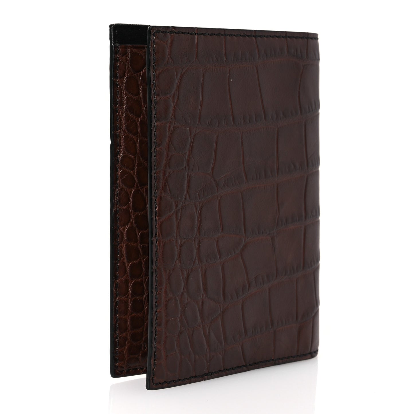 Alligator Passport Holder Brown