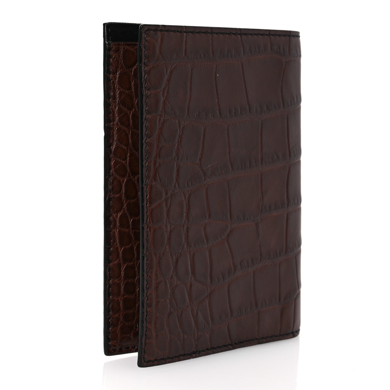 Burberry Alligator Passport Holder Brown 3 of 9