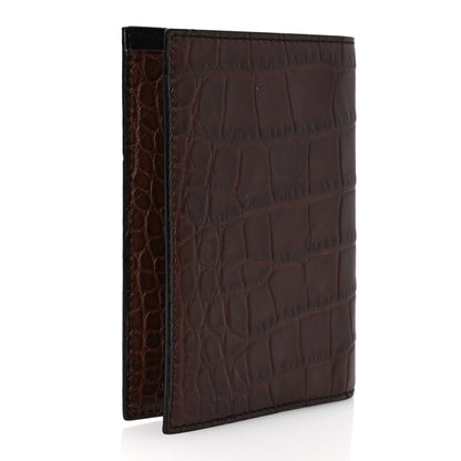 Burberry Alligator Passport Holder Brown 3 of 9