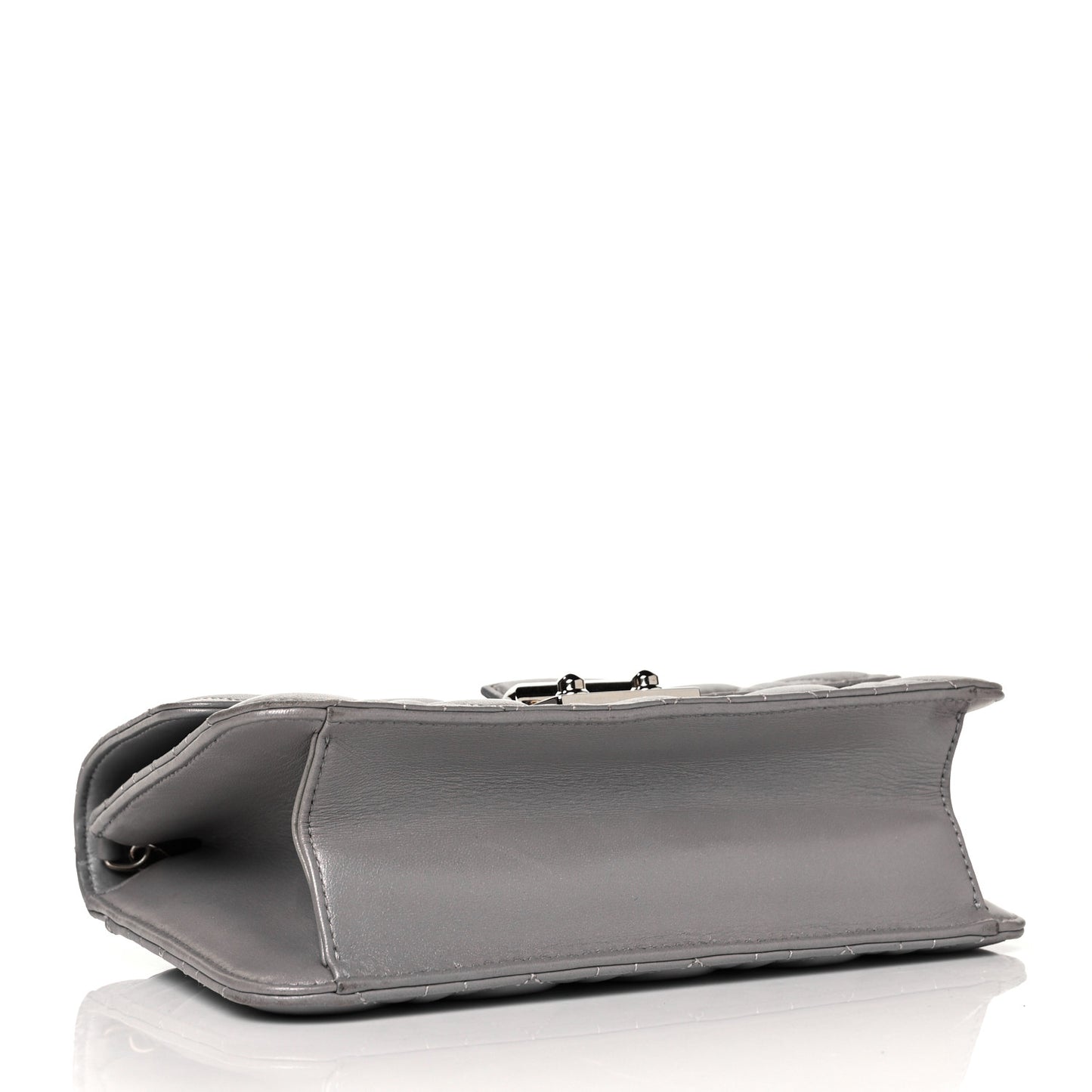 Pearly Lambskin Cannage Miss Dior Promenade Pouch Grey