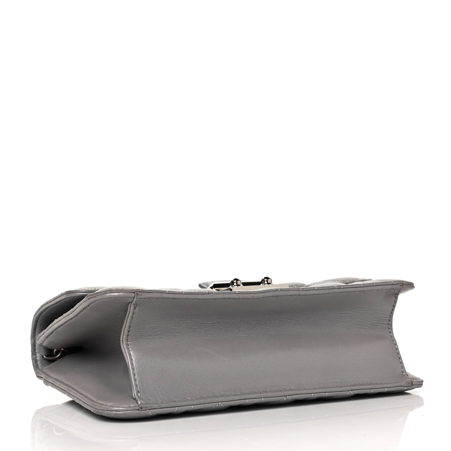 Christian Dior Pearly Lambskin Cannage Miss Dior Promenade Pouch Grey 3 of 7