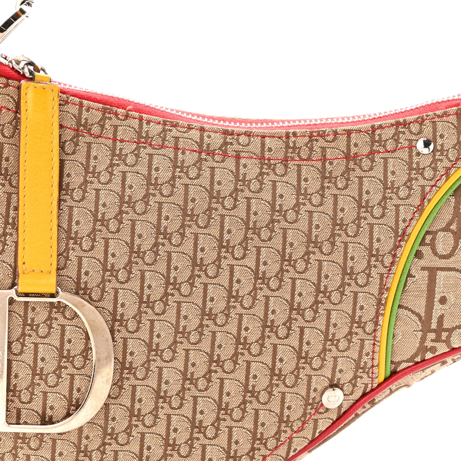 Christian Dior Monogram Rasta Saddle Pochette Beige 5 of 16