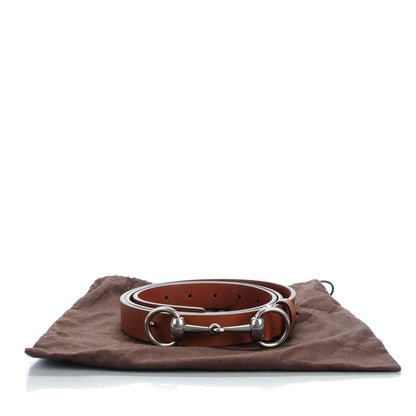 Gucci Calfskin Round Buckle Horsebit Selleria Belt Cuir 110 44 Brown 7 of 7