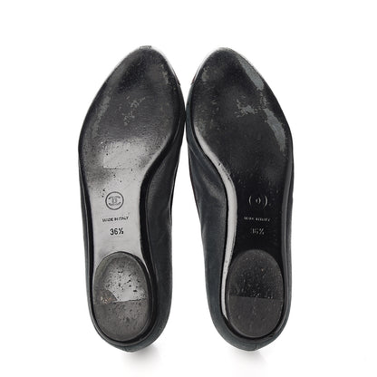 Chanel Suede Cap Toe CC Ballerina Flats 36.5 Dark Green Burgundy 5 of 8