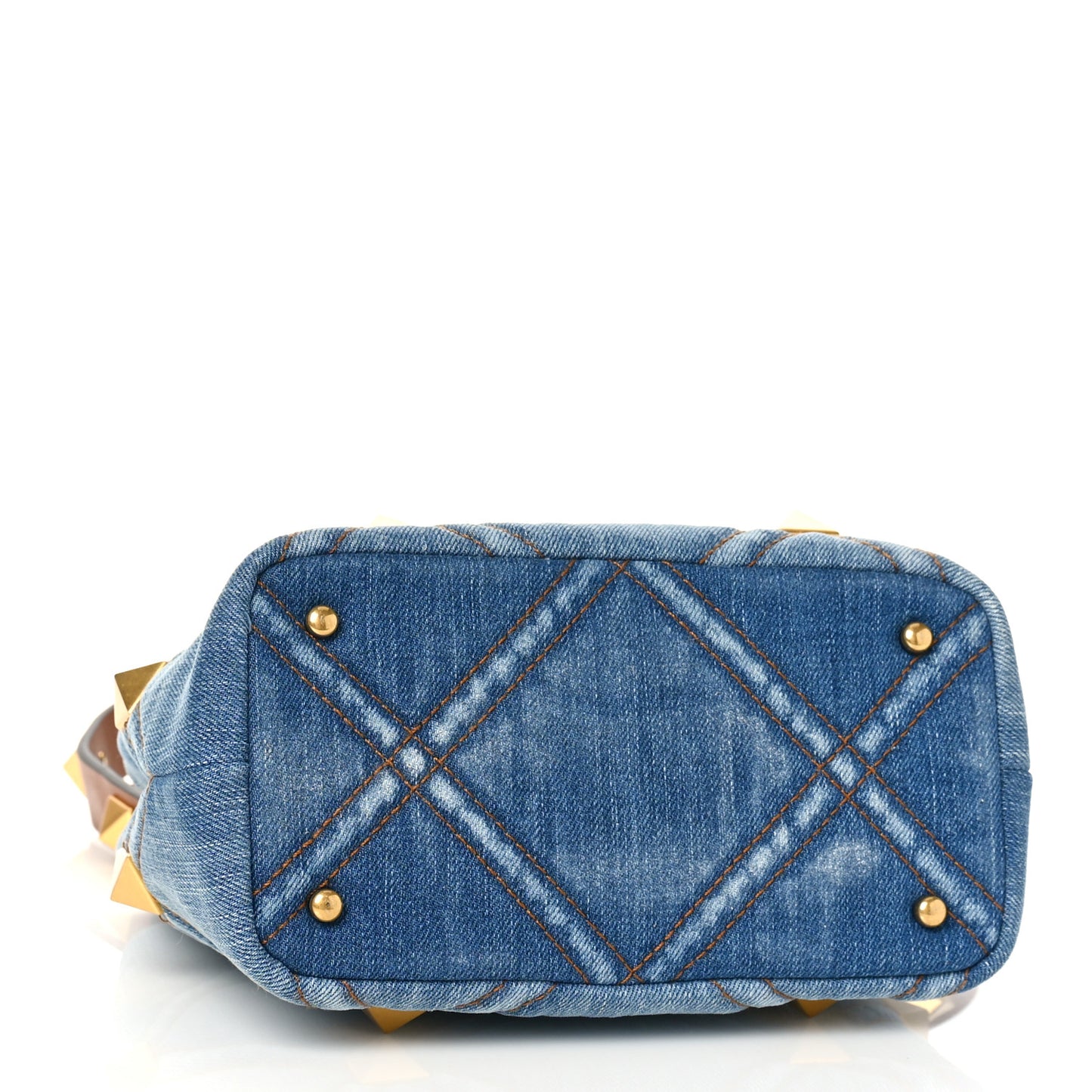 Denim Small Roman Stud The Handle Bag Light Denim Selleria