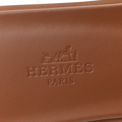 Hermes Box Calfskin Oran Sandals 37.5 Gold 8 of 10