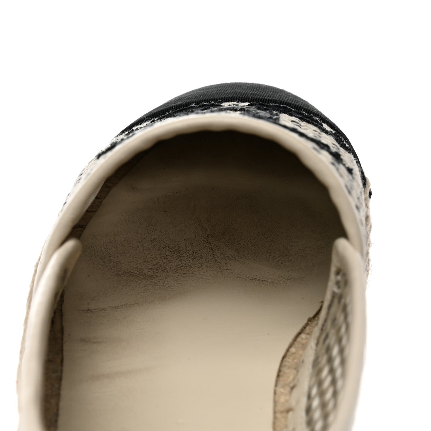 Mesh Grosgrain CC Espadrilles 36 Beige Black