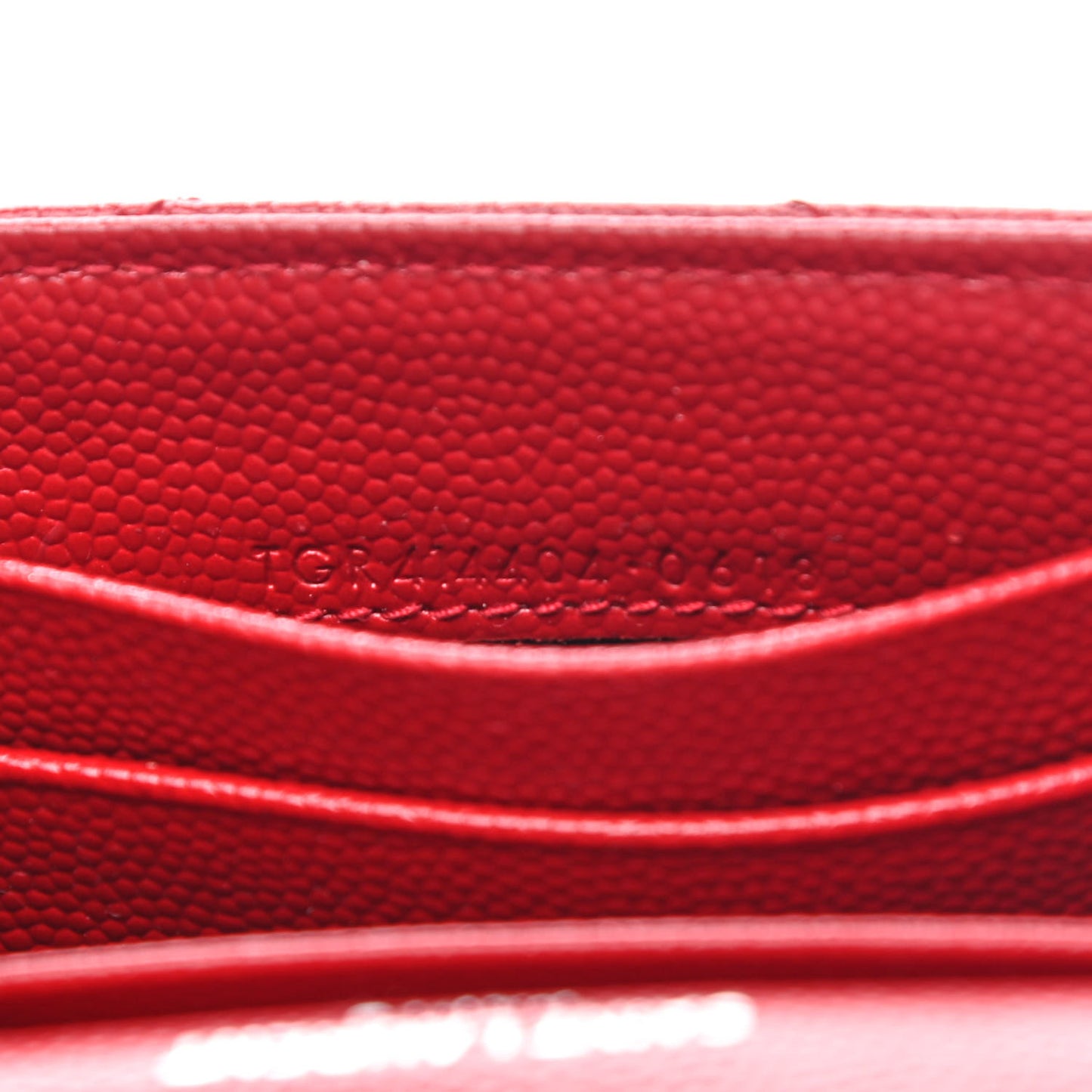 Grain De Poudre Matelasse Chevron Small Monogram Envelope Wallet New Red