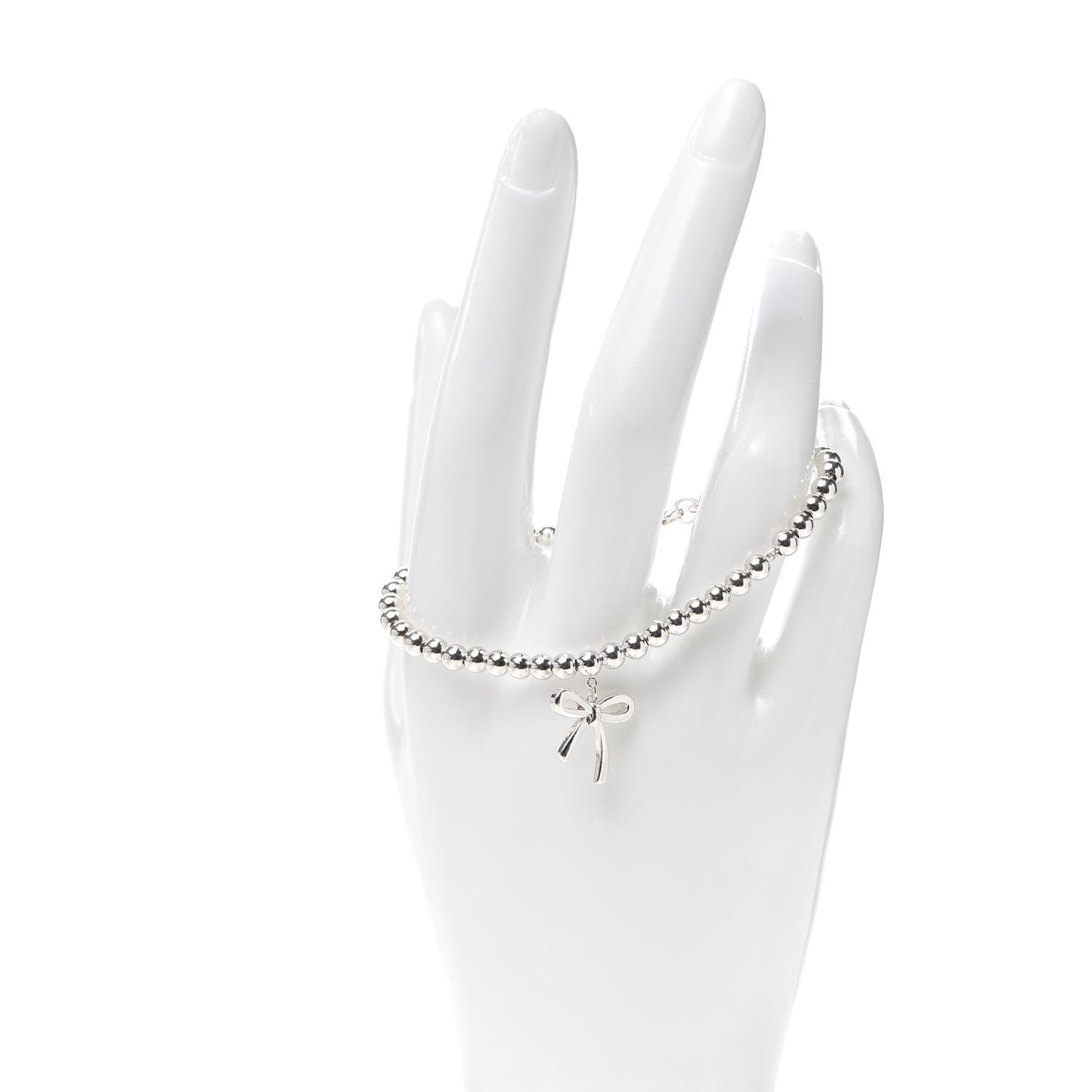 Sterling Silver 4mm Bow Bead Bracelet