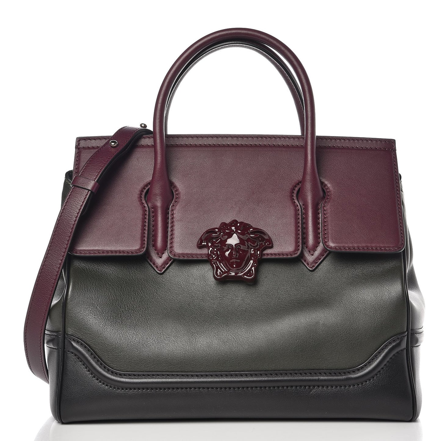 Vitello Large Palazzo Empire Bag Burgundy Army Nero Black