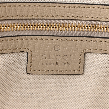 Gucci GG Supreme Monogram Textured Dollar Calfskin Web Medium Ophidia Shopping Tote Beige Mystic White Oatmeal 6 of 11