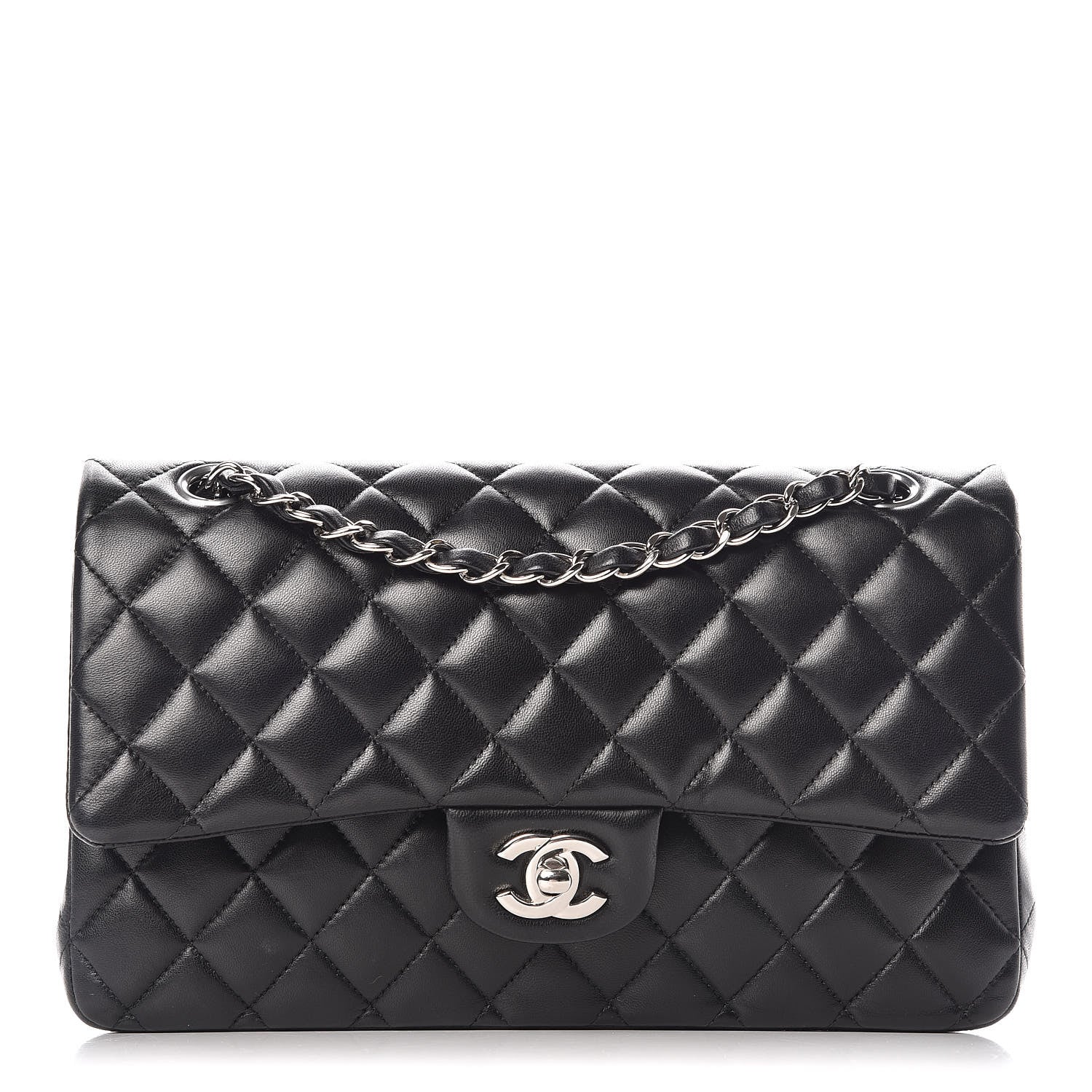 Chanel Lambskin Quilted Medium Double Flap Black 1 of 10