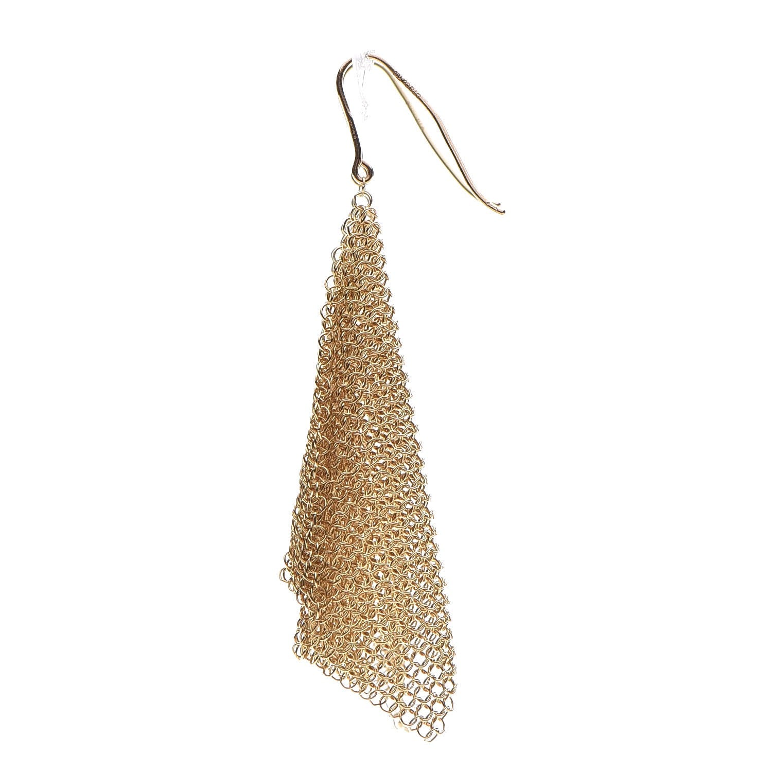 Tiffany 18K Yellow Gold Small Elsa Peretti Mesh Scarf Earrings 3 of 4