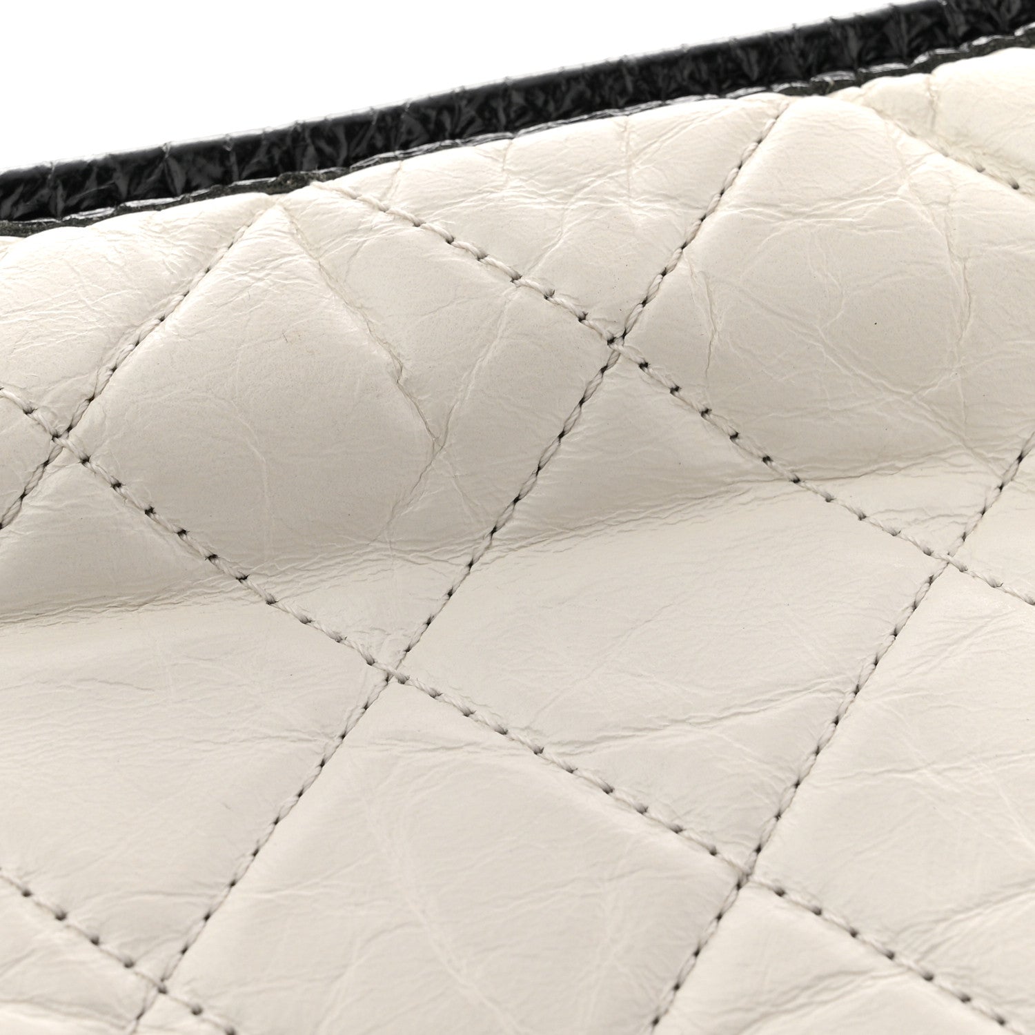 Chanel Aged Calfskin Quilted Small Gabrielle Hobo Black White 11 of 12