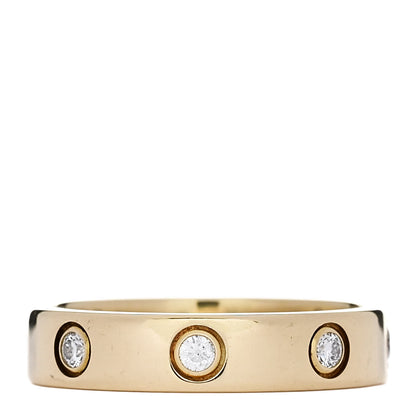 Cartier 18K Yellow Gold 8 Diamond 4mm LOVE Wedding Band Ring 51 5.75 3 of 4
