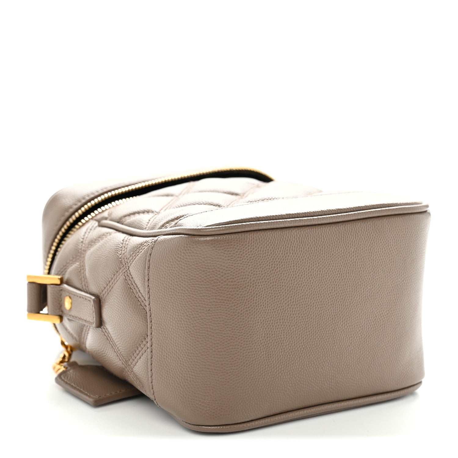 Saint Laurent Grain de Poudre Quilted 80's Vanity Bag Dark Beige 4 of 13