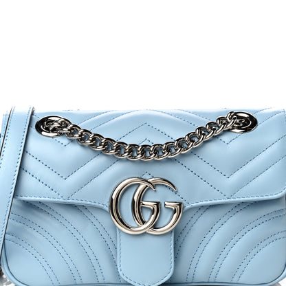 Gucci Calfskin Matelasse Mini GG Marmont Shoulder Bag Porcelain Light Blue 8 of 16