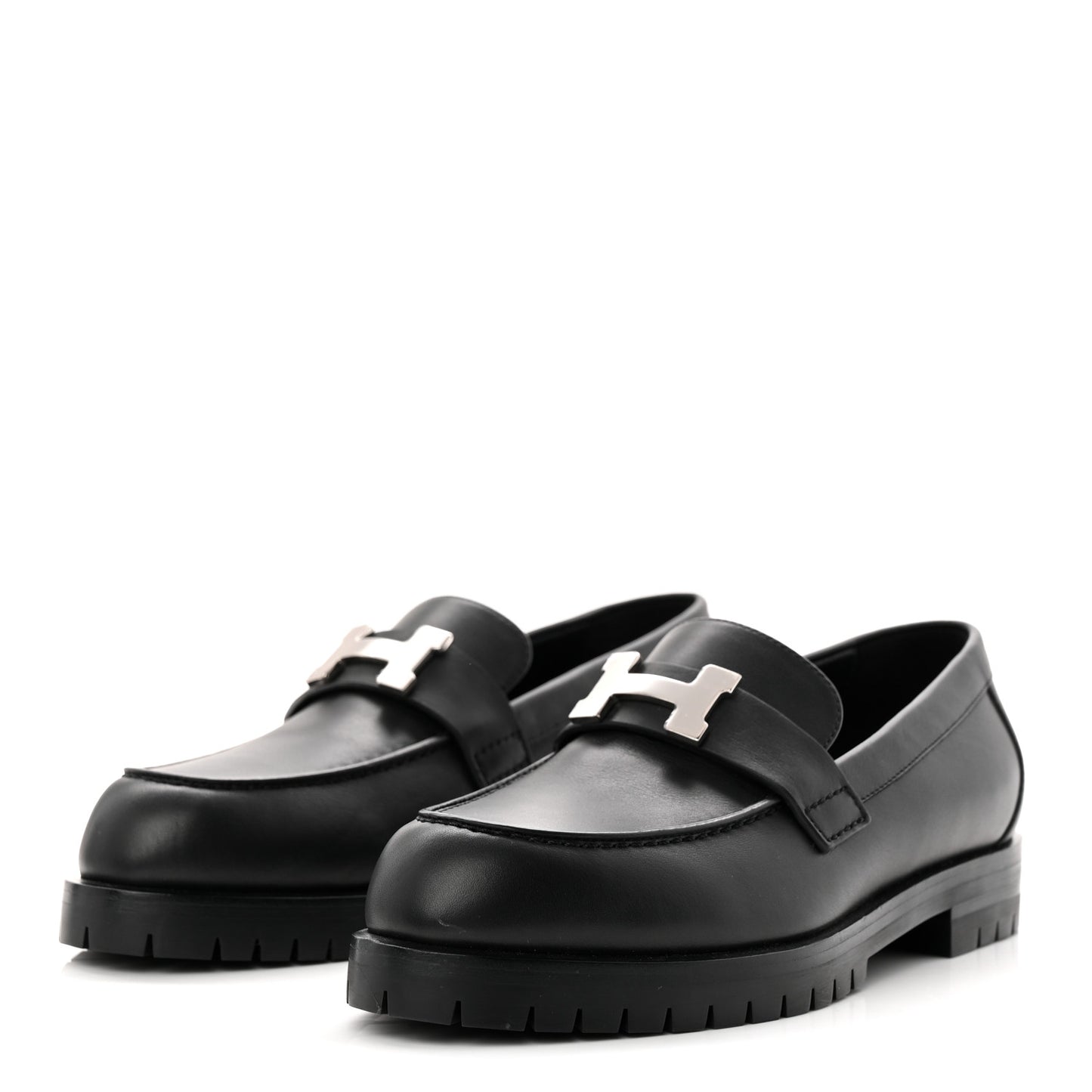 Calfskin Womens Faubourg Loafers 36 Black
