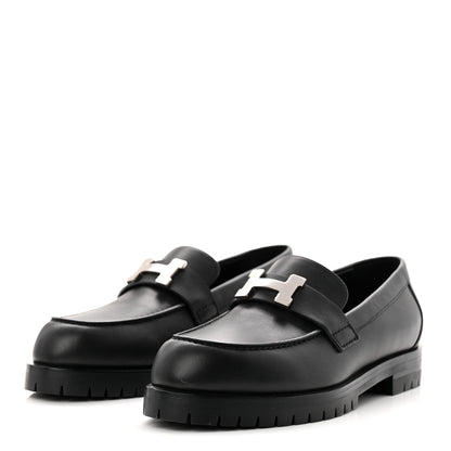 Hermes Calfskin Womens Faubourg Loafers 36 Black 4 of 9