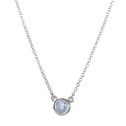 Tiffany Sterling Silver Aquamarine Elsa Peretti Color By The Yard Pendant Necklace 4 of 6